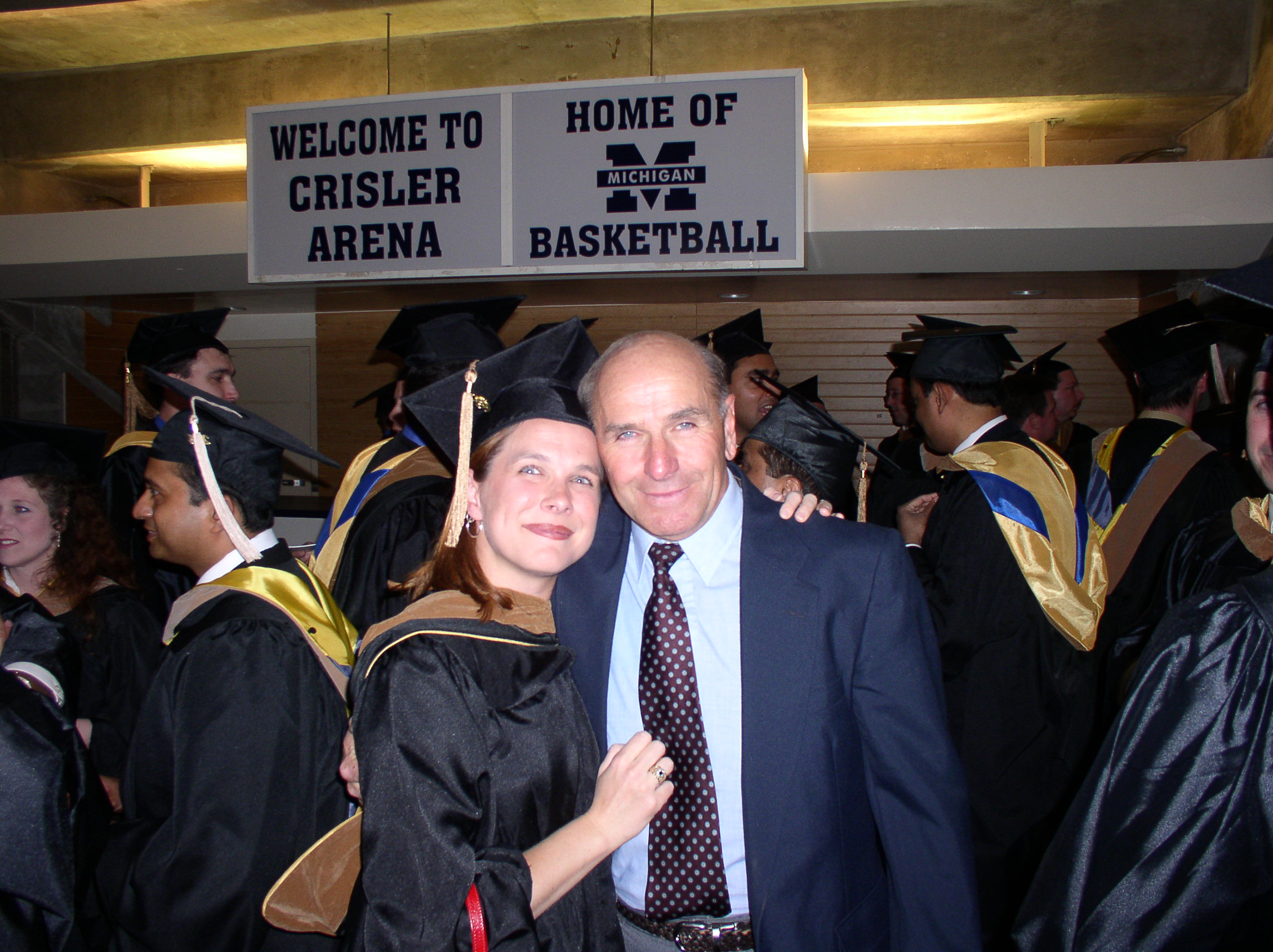 Me and my dad at business school graduation. It wasn't easy earning the right to wear that masters hood.