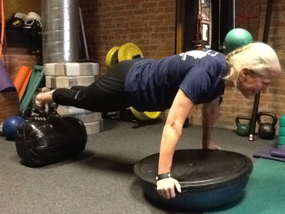 Julia Collins working out at her gym, Ypsi Studio.